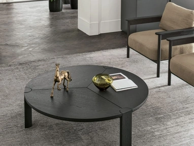 Tavolino Bite in legno rovere carbone di Tomasella