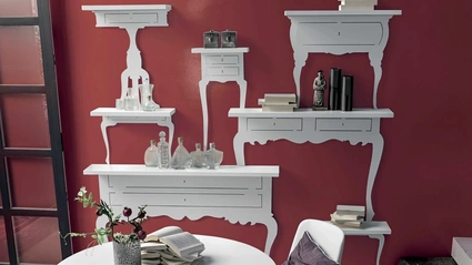 Mensole di design Shape in laccato bianco gesso di Tomasella