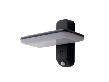 Lampada da esterno Argo in alluminio antracite con diffusore orientabile a 180°, pannello solare e sensore di movimento e crepuscolare inclusi di F_A_N_ Europe