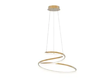 Lampada a sospensione Coaster oro  in alluminio con diffusore in silicone di F_A_N_ Europe