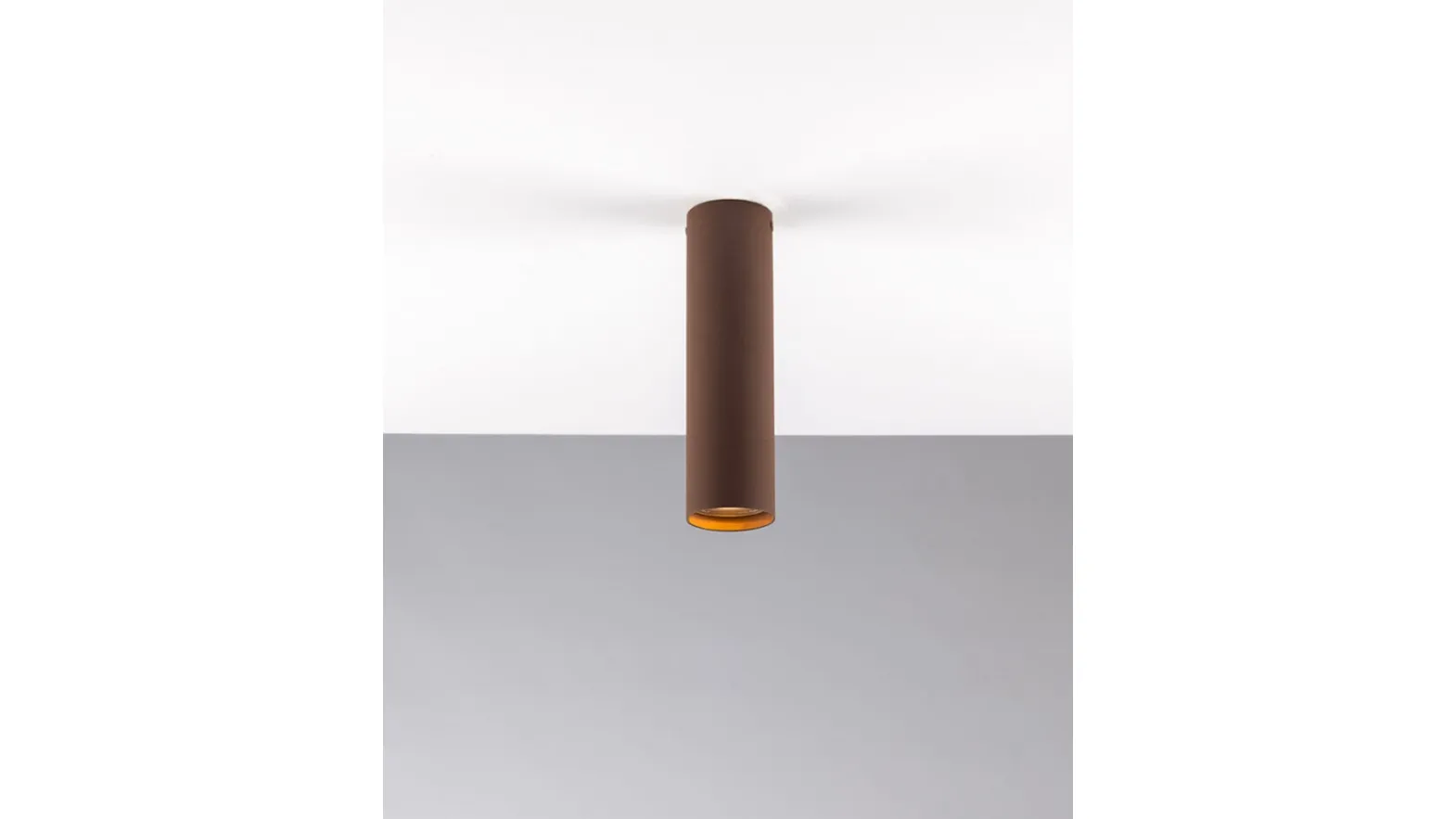 Lampada da parete Fluke Bronzo con struttura tubolare in metallo corten di F_A_N_ Europe
