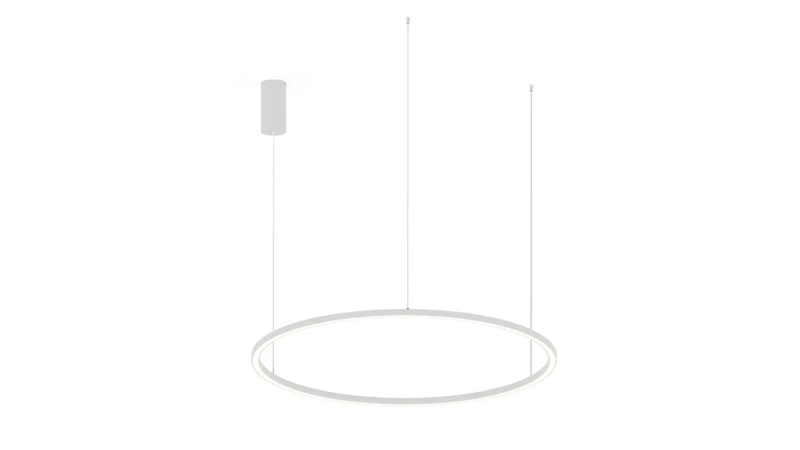 Lampada a sospensione Hoop Bianco con struttura in alluminio e diffusore in silicone di F_A_N_ Europe