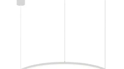 Lampada a sospensione Hoop Bianco con struttura in alluminio e diffusore in silicone di F_A_N_ Europe