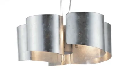 Lampada Imagine in alluminio e vetro curvo foglia oro di Faneurope