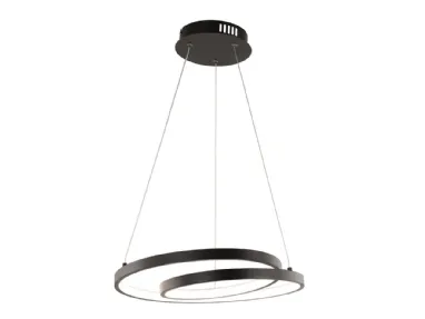 Lampada a sospensione Lieve nero con struttura in alluminio e diffusore in siliconedi F_A_N_ Europe