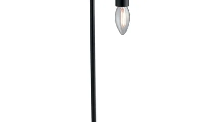 Lampada da tavolo Sushi Nero in metallo con base in legno dallo stile minimale di F_A_N_ Europe