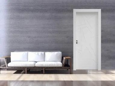 Porta per interni Artwork Astratta in legno laccato bianco di Nusco