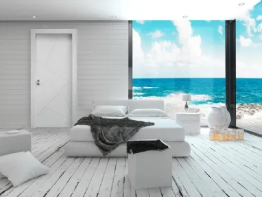 Porta per interni Artwork Dinamica in legno laccato bianco di Nusco