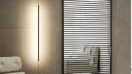 Porta per interni in vetro con profili in alluminio Dakota Antracite scorrevole con binario a parete di BiHome