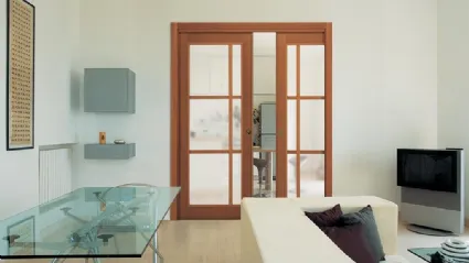 Porta per interni scorrevole in legno e vetro Elite di Nusco