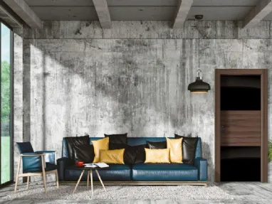 Porta per interni Fashion 01 in legno con inserti bifacciali in vetro laccato di Nusco