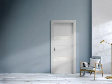 Porta per interni Fashion Favolosa in laccato bianco con inserti in vetro di Nusco