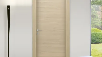 Porta a battente rifinita in grafite grano di Bihome