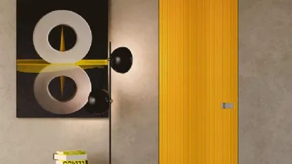 Porta per interni battente in laccato Giallo Filomuro Millerighe di BiHome