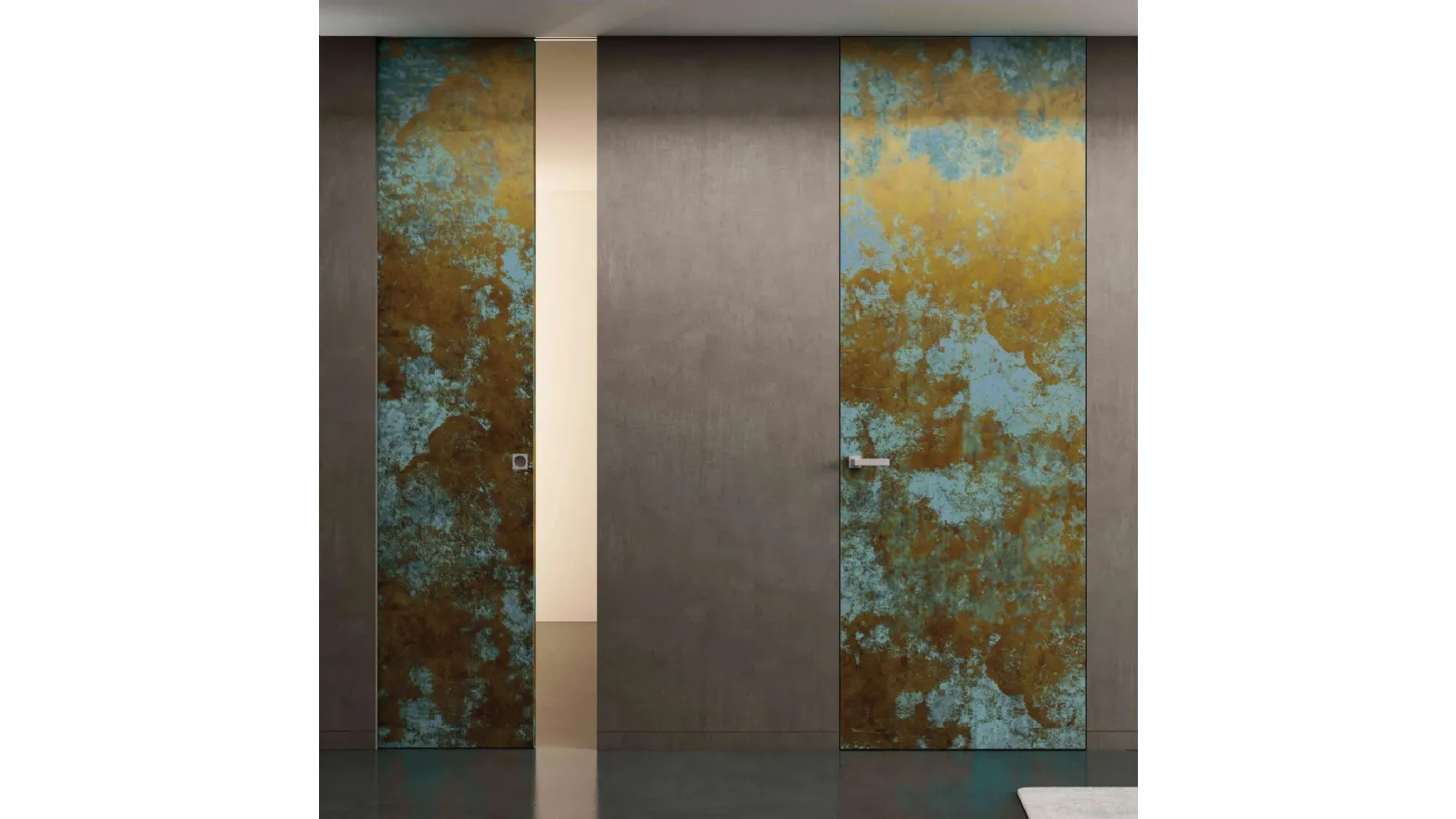 Porta per internibattente o scorrevole Filomuro Surface Metalli Ottone Ossidato di BiHome