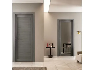 Porta per interni Grafite battente in laminato 301P e 301V in laminato e vetro di BiHome