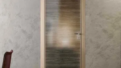 Porta per interni battente Grafite Glass Grano in vetro e laminato di BiHome