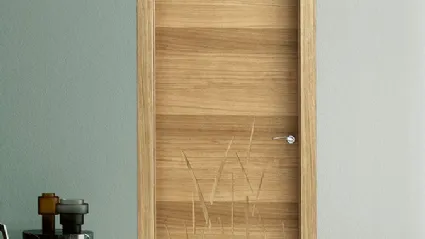 Porta per interni in legno Intalya Grass Rovere Olio Naturale con anta battente di BiHome