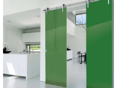 Porta per interni Luxdoors Arms in vetro laccato e alluminio di Nusco