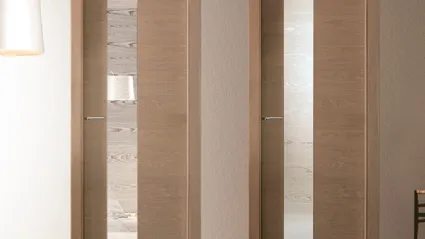 Porta per interni battente in laminato e vetro Materik 111 MV Nocciola di BiHome