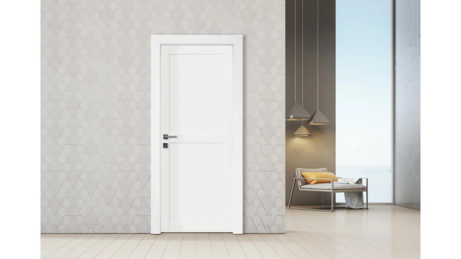 Porta per interni Minimal Style in laminato bianco di Nusco