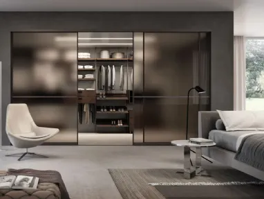 Porta in vetro satinato Rolling Easy Brown di BiHome