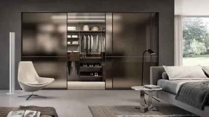 Porta in vetro satinato Rolling Easy Brown di BiHome