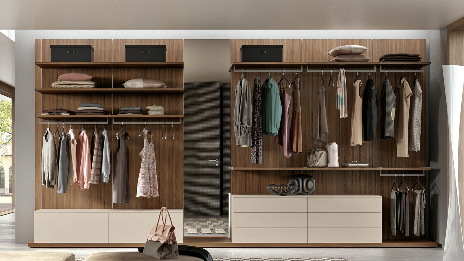 Cabina Armadio in laccato e melaminico Boiserie Start di Clever