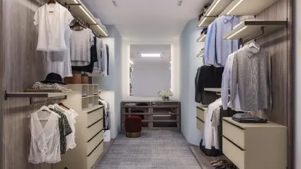 Cabina Armadio CA02 in nobilitato Noce Dark Brown e accessori Cretadi Giessegi