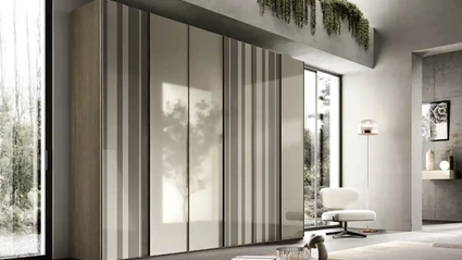 Armadio Levante e Levante Strip B375 in vetro laccato di Moretti Compact Giorno Notte