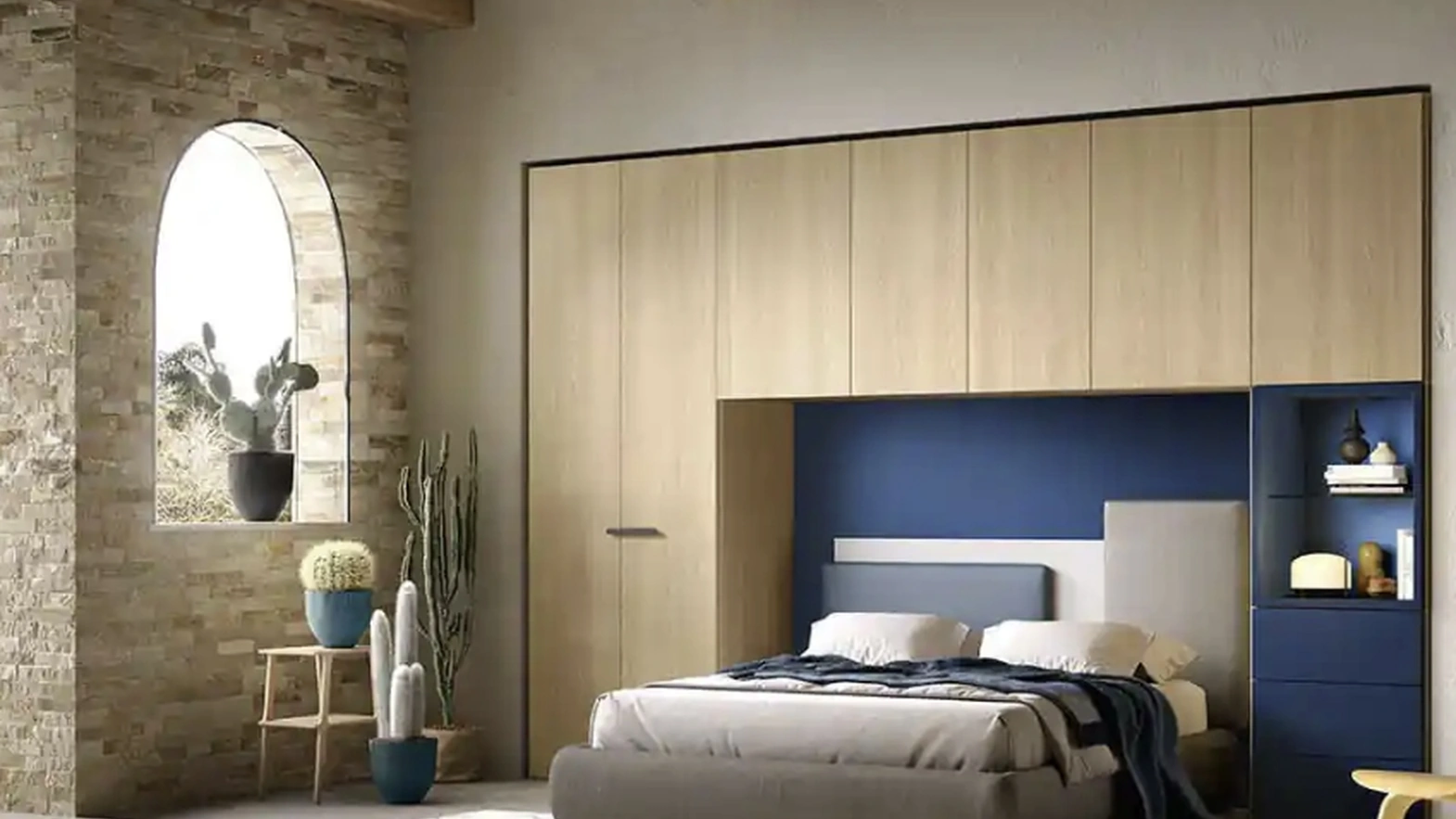 Armadio a ponte con ante battenti Libeccio U462 di Moretti Compact Giorno Notte