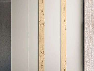 Armadio con ante battenti Slim con inserti in legno di Clever