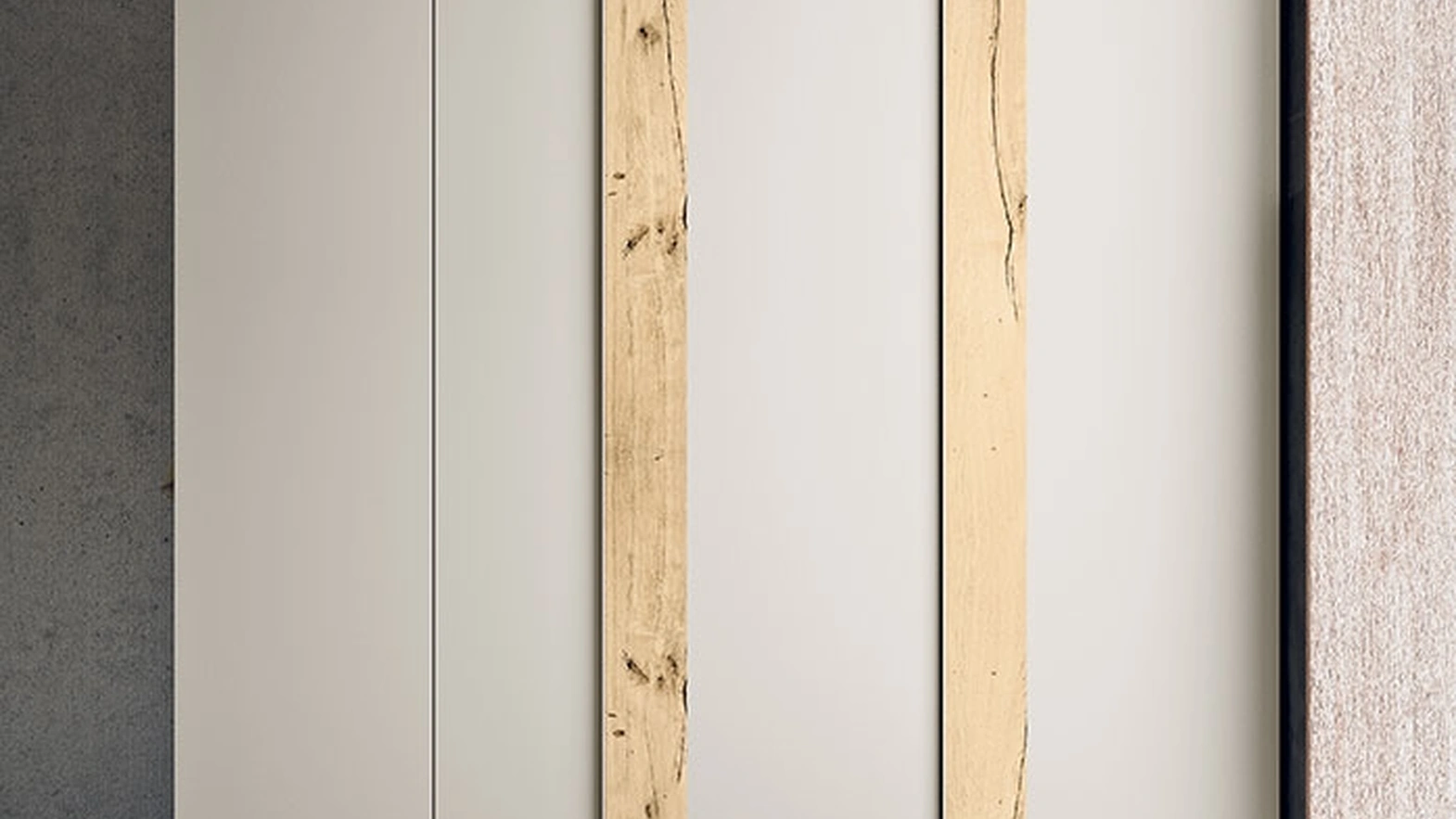 Armadio con ante battenti Slim con inserti in legno di Clever