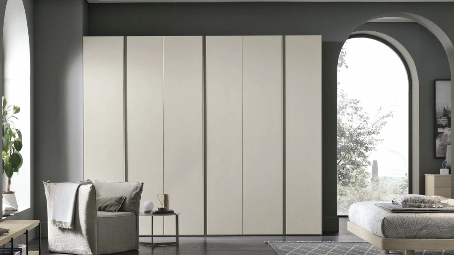 Armadio in materico opaco bianco gesso Denver di Tomasella
