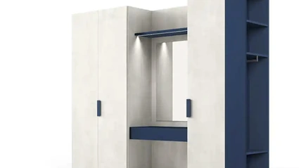 Armadio con ante battenti Utility Libeccio U453 di Moretti Compact Giorno Notte