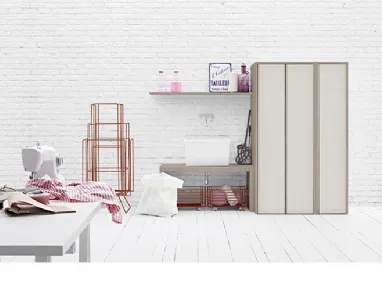 Mobile da Bagno in melaminico e lavabo in ceramica Acqua e Sapone Lavanderia 02 di Birex