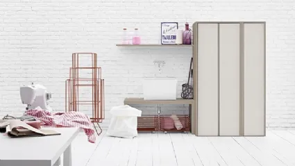 Mobile da Bagno in melaminico e lavabo in ceramica Acqua e Sapone Lavanderia 02 di Birex