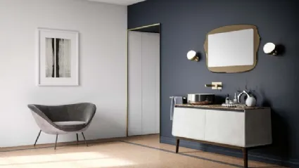 Mobile da bagno di design in laccato effetto resina e top in marmo Campus 02 di Birex