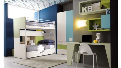Cameretta con scrivania Alpha Letto a Castello B010 di Doimo Cityline