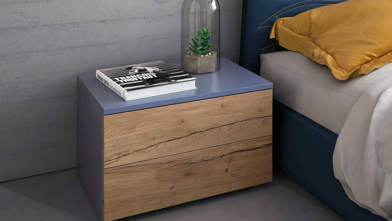 Comodino Start in melaminico e laccato opaco di Clever