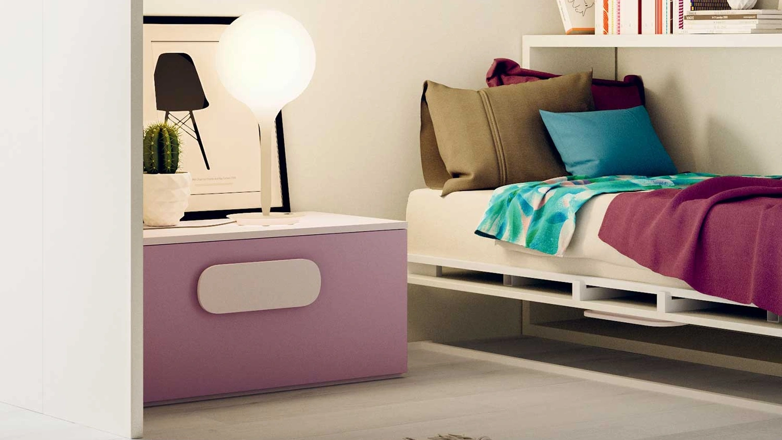 Comodino Start Laccato opaco di Clever