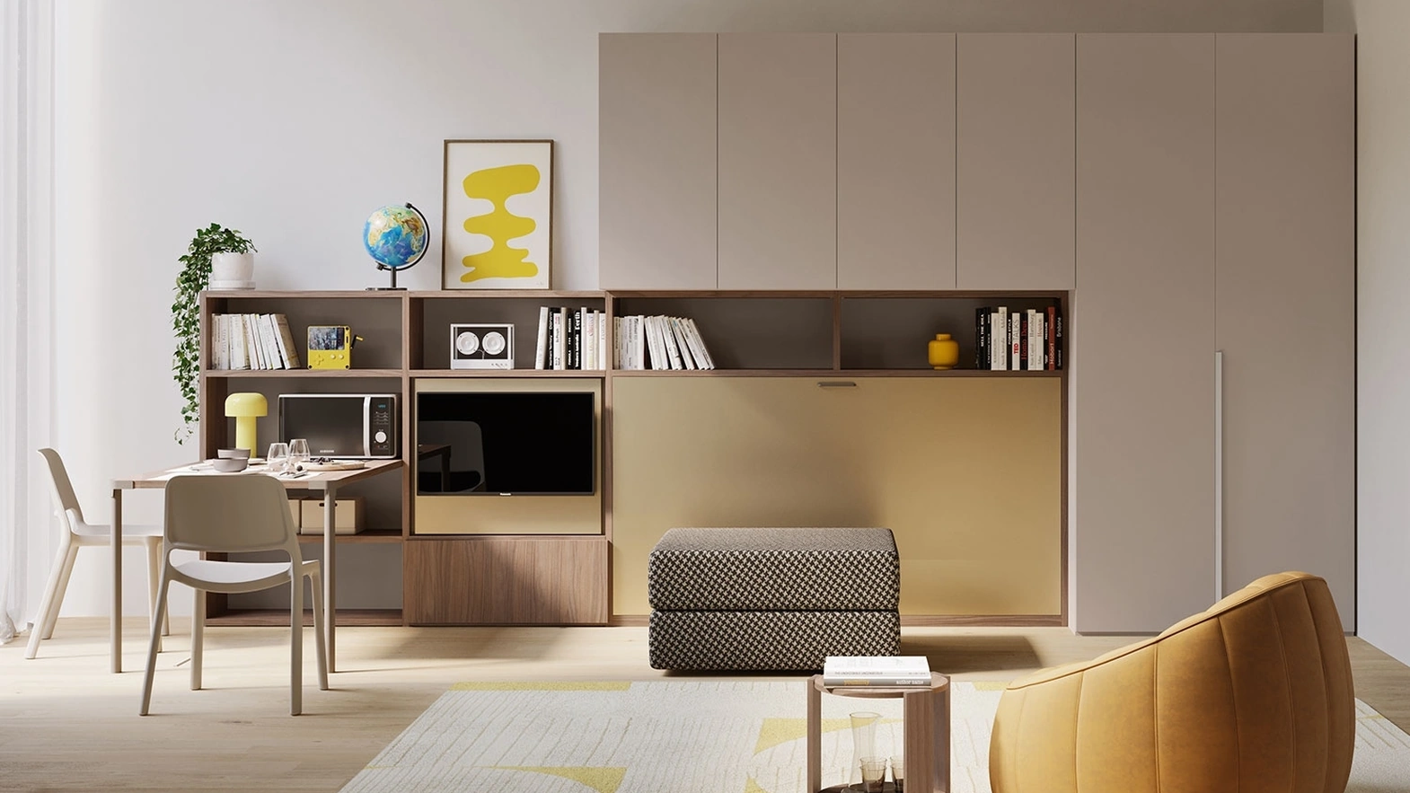 Letto singolo a scomparsa chiuso Im 22 10 Nikai in melaminico di Clever
