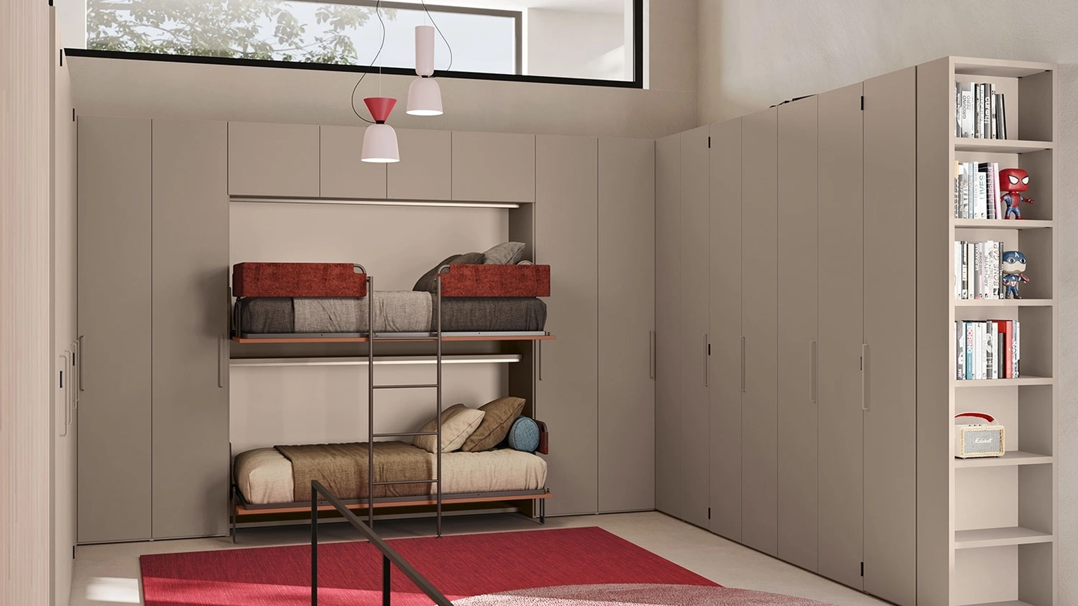 Letto a castello a scomparsa aperto Im 22 11 Nikai Up in melaminico di Clever