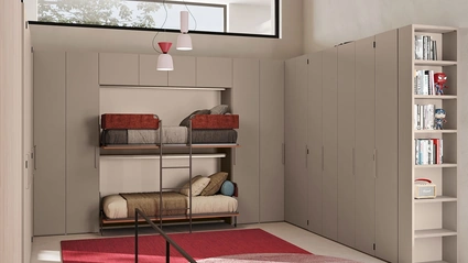 Letto a castello a scomparsa aperto Im 22 11 Nikai Up in melaminico di Clever