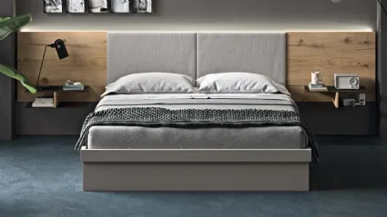 Letto moderno con testiera Air di Cinquepuntozero
