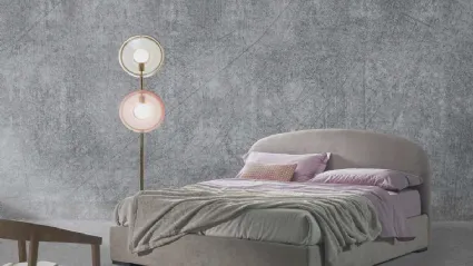 Letto in tessuto con testiera sagomata Andromeda di Lettissimi