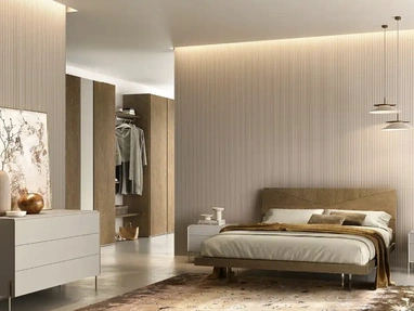Letto Apollo V13 in impiallacciato rovere tabacco di Moretti Compact Giorno Notte
