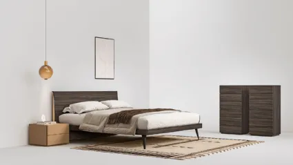 Letto in Rovere Carbone Caleidos di Cinquepuntozero