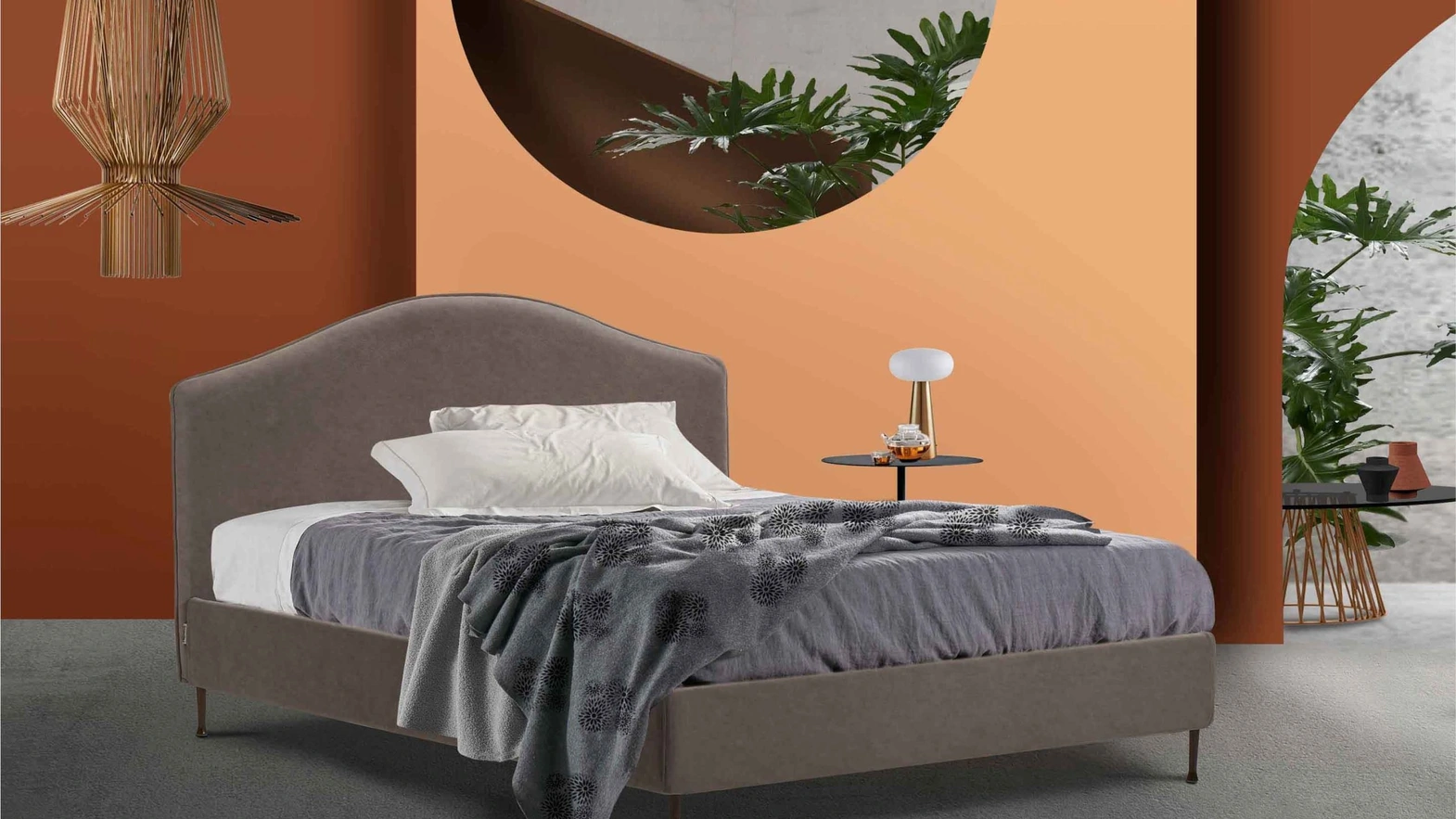 Letto in tessuto Cassiopea di Lettissimi