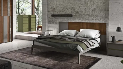 Letto moderno Cube Legno con testiera di Cinquepuntozero